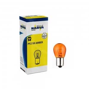 Narva лампа PY21W 12V 1 контакт металлический цоколь желтая