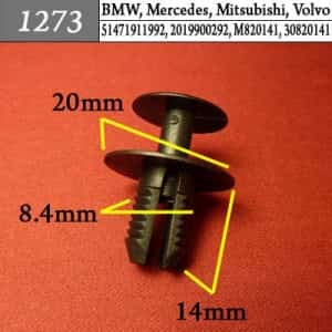 1273 Клипса пистон для BMW Mercedes Mitsubishi Volvo