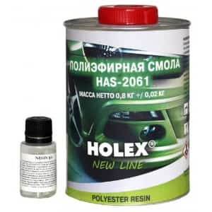Holex Полиэфирная смола 0,8кг с отвердителем 0,02кг на ортофталевой основе HAS-2061