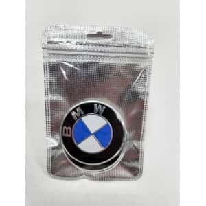 Наклейка на колпаки BMW сферическая изогнутая 5,4см 4шт черная (226741)