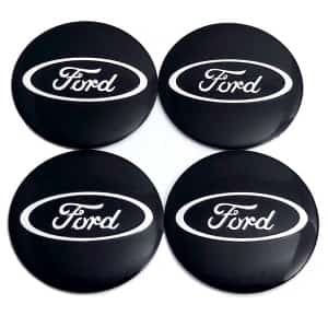 Наклейка на колпаки Ford сферическая изогнутая 5,6см 4шт черная NZD 025