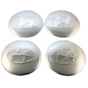 Наклейка на колпаки Hyundai серебро сферическая изогнутая 5,6см 4шт NZD 008