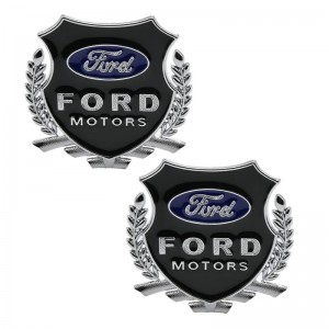 Шильдик Ford Motors черный металл 55*50мм 2шт SHK K209