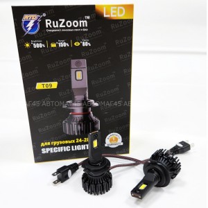 RuZoom T09 лампы для груз.авто LED 2шт H7 24-28В 90W 5500K 9000Lm с обманкой гарантия 12мес