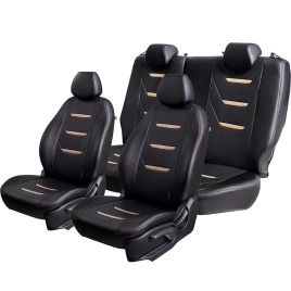 Авточехлы  Toyota RAV4 Тойота Рав4 2006-2012г XA30 экокожа черная с бежевой вставкой ромб Турин 2   