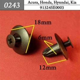 0243 Клипса пистон для Acura Honda Hyundai Kia 