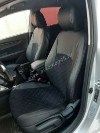 Авточехлы  Kia Rio c 17г X-Line с 17г Hyundai Solaris c 17г экокожа алькант черн сер.н ромб г.Ростов