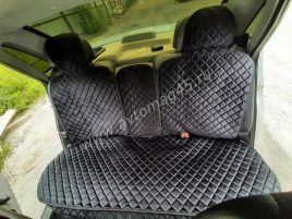 888-а  Накидки на сиденье с боками задний ряд велюр черный 2шт   