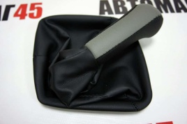 Skyway  Ручка КПП с чехлом Лада Приора экокожа серая   