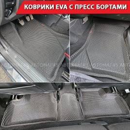 EVA ЭВА 3D коврики в салон Лада Калина Kalina Гранта Granta Datsun черн ромб комп 5шт CITY PRESS