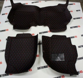 Ковры  5D экокожа Toyota Camry V40/V50/V55 06-18г черный с черной нитка + ворс комплект LIKE АКЦИЯ!