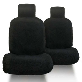 Накидки  люкс короткий ворс черный шерсть 80% 140х55см 2шт   