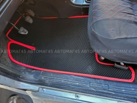 EVA ЭВА  коврики в салон ВАЗ 2109 2114 2115 черные красный кант рисунок ромб  комплект 5шт   