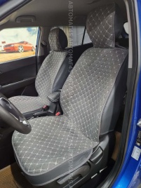 Чехлы  накидки на сиденье лен 2Д серый комплект 5шт