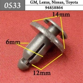 0533 Клипса пистон для GM Lexus Nissan Toyota 