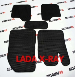 EVA ЭВА  коврики в салон LADA X-Ray 2015-2022г черный рисунок ромб комплект 5шт   