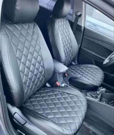 Авточехлы  Hyundai Elantra VII пок Хендай Элантра 7 пок CN7 2020-2022г экокожа черная ромб Динас  