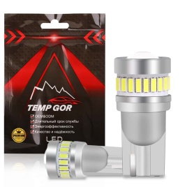 TGOR  лампа светодиодная W5W  400Lm 19SMD 12v с обманкой 2шт гарантия 1мес   