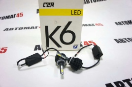 K6  чип СОВ LED 2шт H27 12Вт 30W 6000К 3200Lm гарантия 3мес   