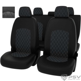PSV  Авточехлы  Toyota Corolla Тойота Королла 2013-2019г экокожа алькантара черная ромб   