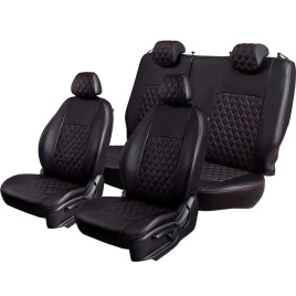 Авточехлы  Toyota Land Cruiser Prado 2003-2009г кузов J120 экокожа черная   