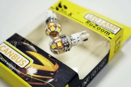 Ruzoom  лампа светодиодная T16 W16W 12 SMD без цоколя canbus 6000K 330Lm одноконтакт белая 2шт X0125