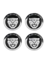 Наклейка на колпаки Jaguar сферическая изогнутая 5,6см 4шт черная NZD 075-01