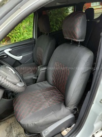 Авточехлы  Lada Largus Ларгус Largus Cross 5 местный 2/3 2012-2021г жаккард черн с красн.н ромб Барс