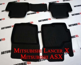 Коврики в салон Mitsubishi Lancer 10 с 07г ASX с 10г Peugeot 4008 Citroen C4 Aircross c 11г комп 4шт
