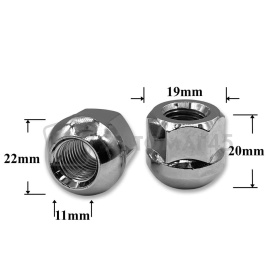T0504 Гайка колесная иномарки М12*1,5*20 кл.19 сфера R12 откр. CH 221S