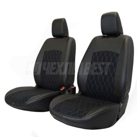 Авточехлы  Kia Seltos Киа Селтос 2019-2022г экокожа алькантара черные соты   