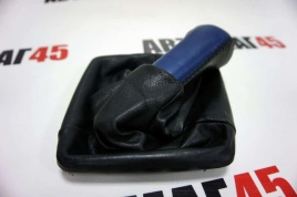 Azard  Ручка КПП с чехлом Лада Приора экокожа черно-синяя   