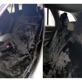 Fentow Накидки  короткий ворс мутон черный премиум 146x55 на весь салон 5шт   