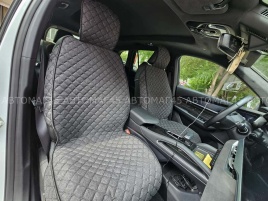 Чехлы  накидки на сиденье лен 2Д черный передние 2шт LEX  