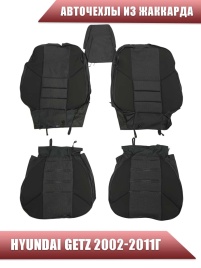 Авточехлы  Hyundai Getz Хендай Гетс 2002-2011г 2/3 жаккард черный A10 