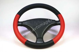 IGG  303 оплетка руля экокожа черный красный   