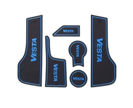 Коврики в ниши Лада Lada Веста Vesta синие буквы 6пр.