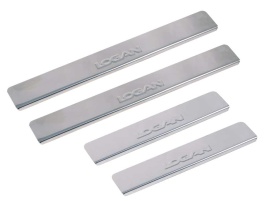 LIDER  Накладки на пороги  Renault Logan 2004-2016г 4 шт нержавейка   