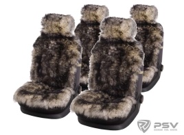 PSV Jolly Extra Накидки на сиденье длинный ворс бело-черный 140x50 комплект 5шт   