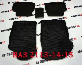 EVA ЭВА 3D коврики в салон ВАЗ 2109 2114 2115 черный рисунок ромб комплект 5шт   