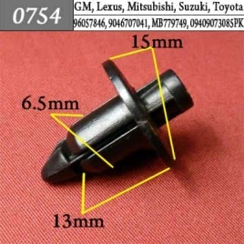 0754 Клипса пистон для GM Lexus Mitsubishi Suzuki Toyota 