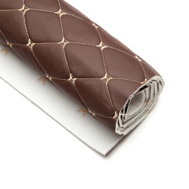 Экокожа на поролоне 5мм узор бабочка шоколадная нить шоколадная 1м х 1,4м   