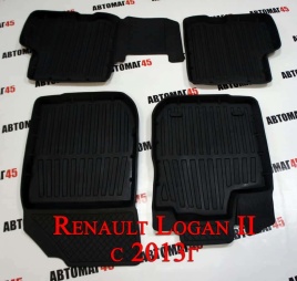 Коврики в салон Renault Logan с 15г/Stepway c 2014г Renault Sandero/Stepway с 2015г компл 4шт 