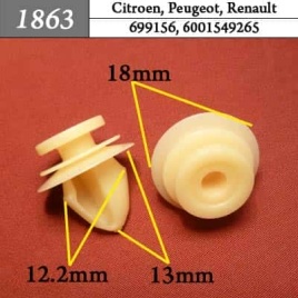 1863 Клипса пистон для Citroen Peugeot Renault