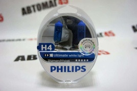 Philips  лампа H4 Diamond Vision 12V 55W 5000K ярко-белый 2шт   