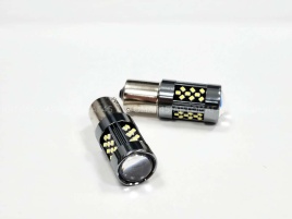 C2R  лампа светодиодная P21W 42SMD линза c цоколем 5500K 550Lm одноконтактная белая 2шт S0072 