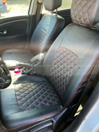 Авточехлы  Renault Megane 3 Рено Меган 3 Renault Fluence Флюенс с 2010г 2/3 экокожа черная ромб   