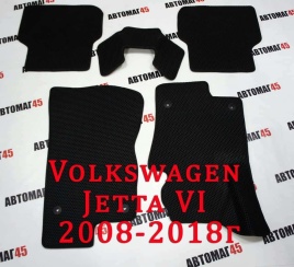 EVA ЭВА  коврики в салон Volkswagen Jetta 2010-2019г 6 поколение черные рисунок соты комплект 5шт  