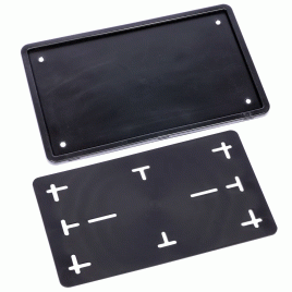 Dollex  рамка номерного знака квадратная силиконовая с адаптером 290*170мм черная 1шт   