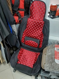 Чехлы  накидки на сиденье велюр форма 2Д черно-красный комплект 5шт   